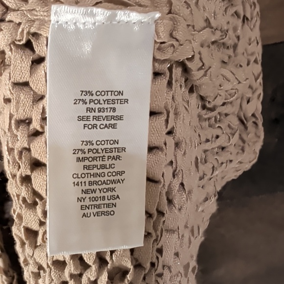 Industry Knit V-Neck Button-Front  Vest - Beige Size M 73% Cotton - Picture 8 of 12